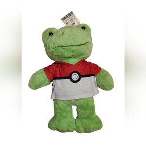 Build A Bear Green Plush Frog Toy with Red and White Shirt
